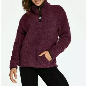 PINK Victoria Secret Sherpa Maroon Pullover